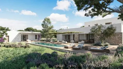 Exclusive villa with sea views in completion phase in Cala Embaster. Exclusive villa with sea views in completion phase in Cala Embaster.